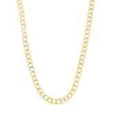 14k 2 Tone Yellow And White Gold Curb Chain Necklace, 3.6mm fine designer jewelry for men and women